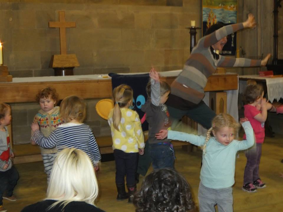 Children and Curate dancing
