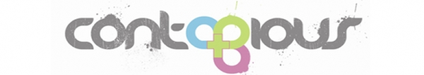 The word 'Contagious' - the logo of the Contagious charity.