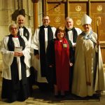 Rev'd Paul and the other new Canons with the Bishop, Right Rev'd Christine Harman