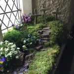 An Easter garden in a church porch