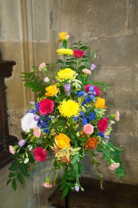 A flower arrangement in St Michael's Church